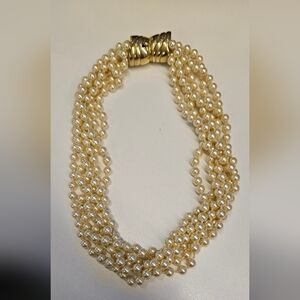 VINTAGE 6 STRAND "PEARL" NECKLACE
